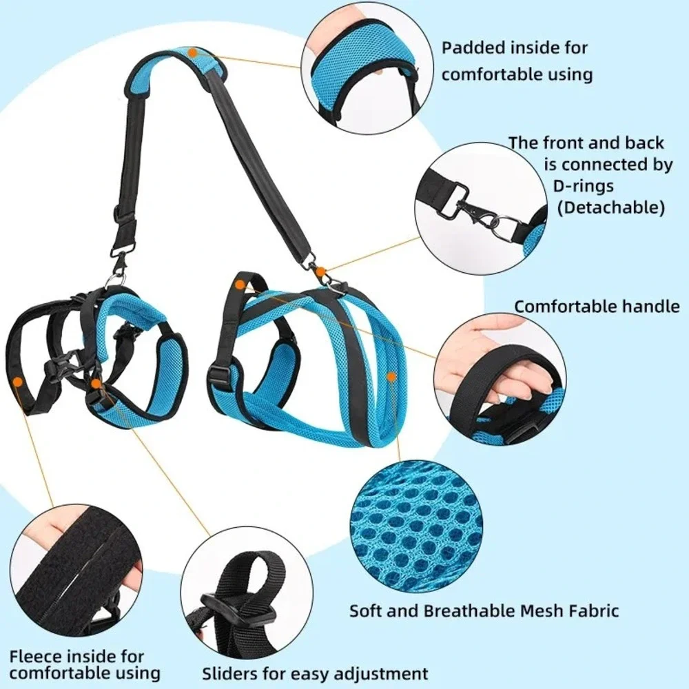 DogLemi Full Body‎ Dog Lift Harness Blue Size Small 7-35lb Adjustable NEW